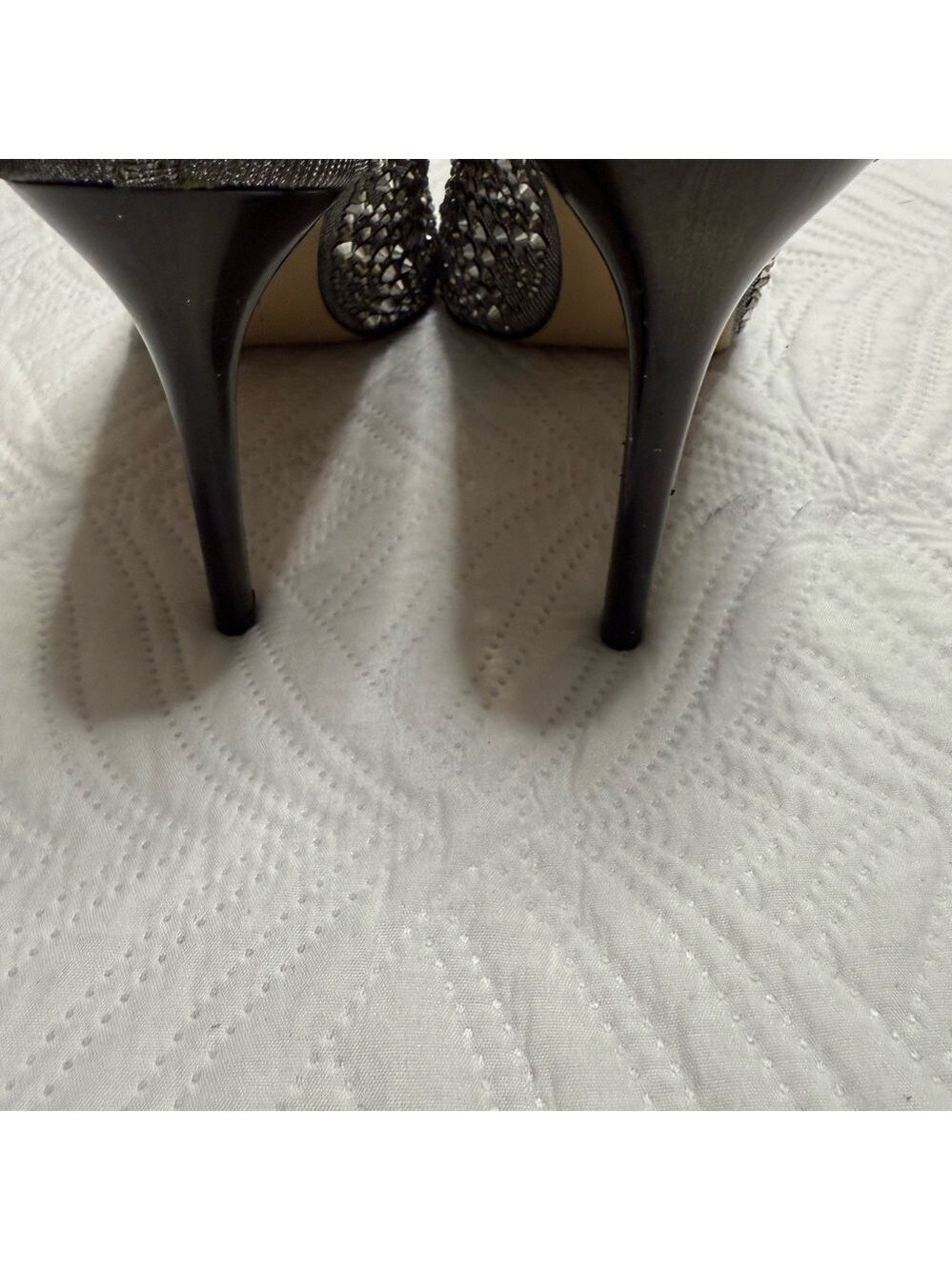 Gianni Bini Women’s Graphite Rhinestone Stiletto Heel Pumps. Size 10 - Picture 7 of 8